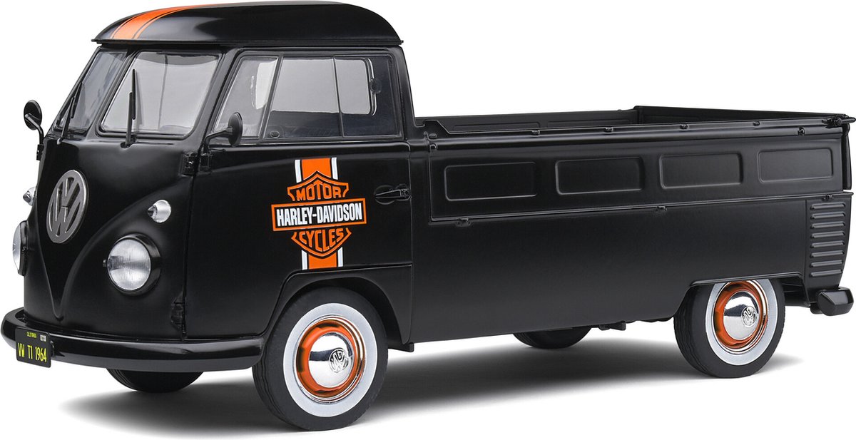 Volkswagen T1 Pick-up Harley-Davidson (Zwart) (25 cm) 1/18 Solido [Modelauto - Schaalmodel - Miniatuurauto - Model auto]